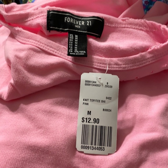 3️⃣for$25💗NWT Forever 21 Pink Distressed Tee - Picture 6 of 7